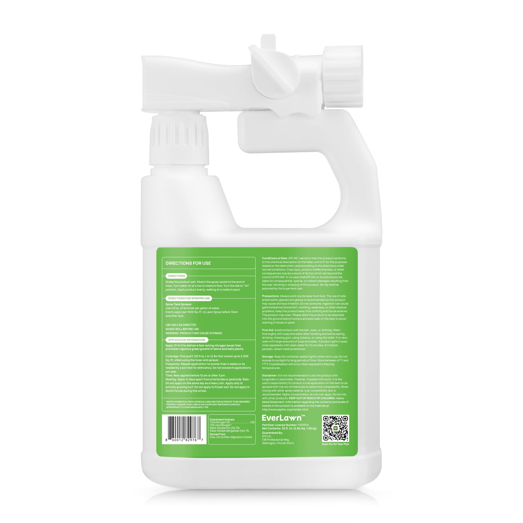 Everlawn's GreenBoost 12-0-0 Liquid Fertilizer with 3% Iron and 1% Manganese